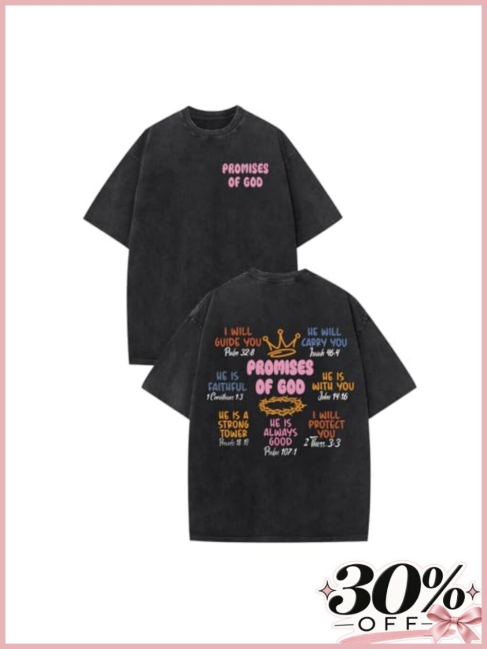 Oversized Christian Graphic Tee Bible Verse Cute God Faith Tshirt Women